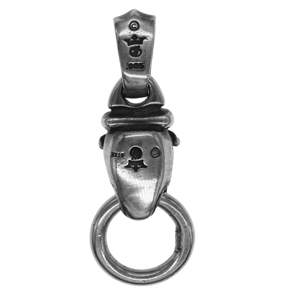 GABOR ガボール ギャランティー 付 Bulldog With Boat Neck Pendant ブルドッグ ヘッド ペンダントトップ シルバー系【中古】