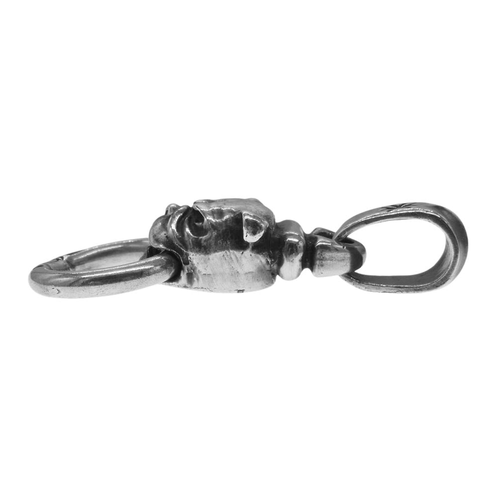 GABOR ガボール ギャランティー 付 Bulldog With Boat Neck Pendant ブルドッグ ヘッド ペンダントトップ シルバー系【中古】