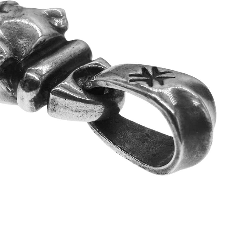 GABOR ガボール ギャランティー 付 Bulldog With Boat Neck Pendant ブルドッグ ヘッド ペンダントトップ シルバー系【中古】