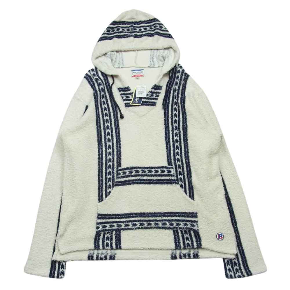 Pherrow's フェローズ 19S-BP-MEXICAN MEXICAN PARKA 長袖 バカパイル フード パーカー オフホワイト系 ネイビー系 L 40【極上美品】【中古】