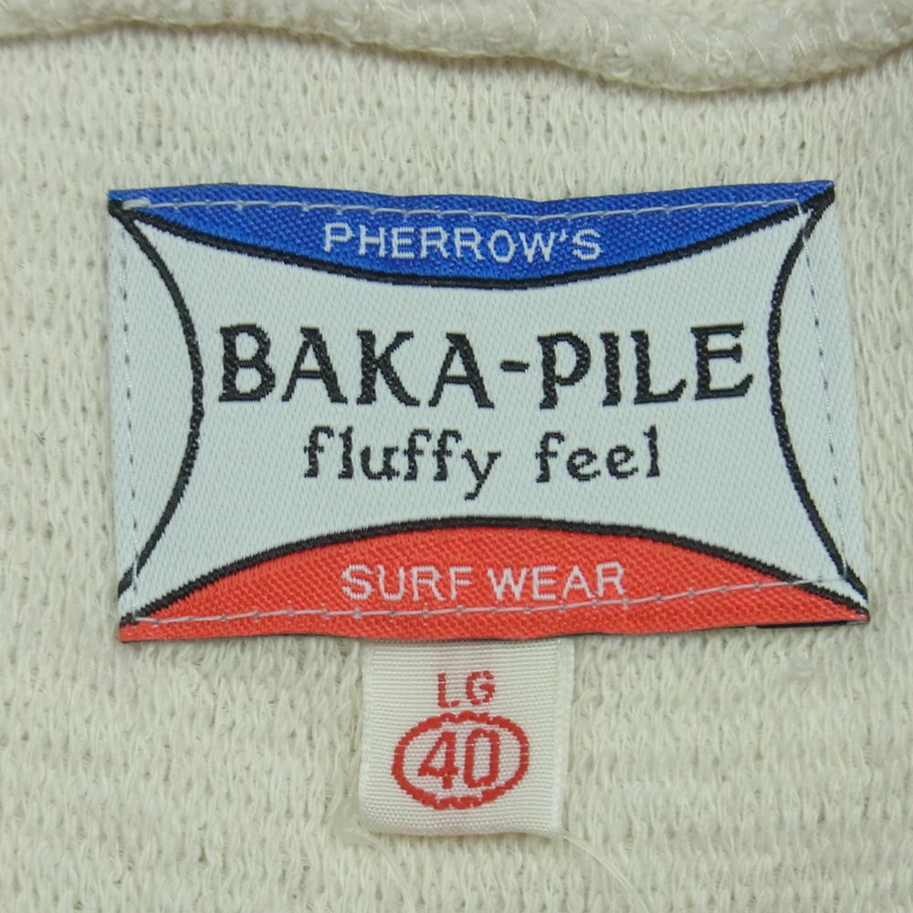 Pherrow's フェローズ 19S-BP-MEXICAN MEXICAN PARKA 長袖 バカパイル フード パーカー オフホワイト系 ネイビー系 L 40【極上美品】【中古】