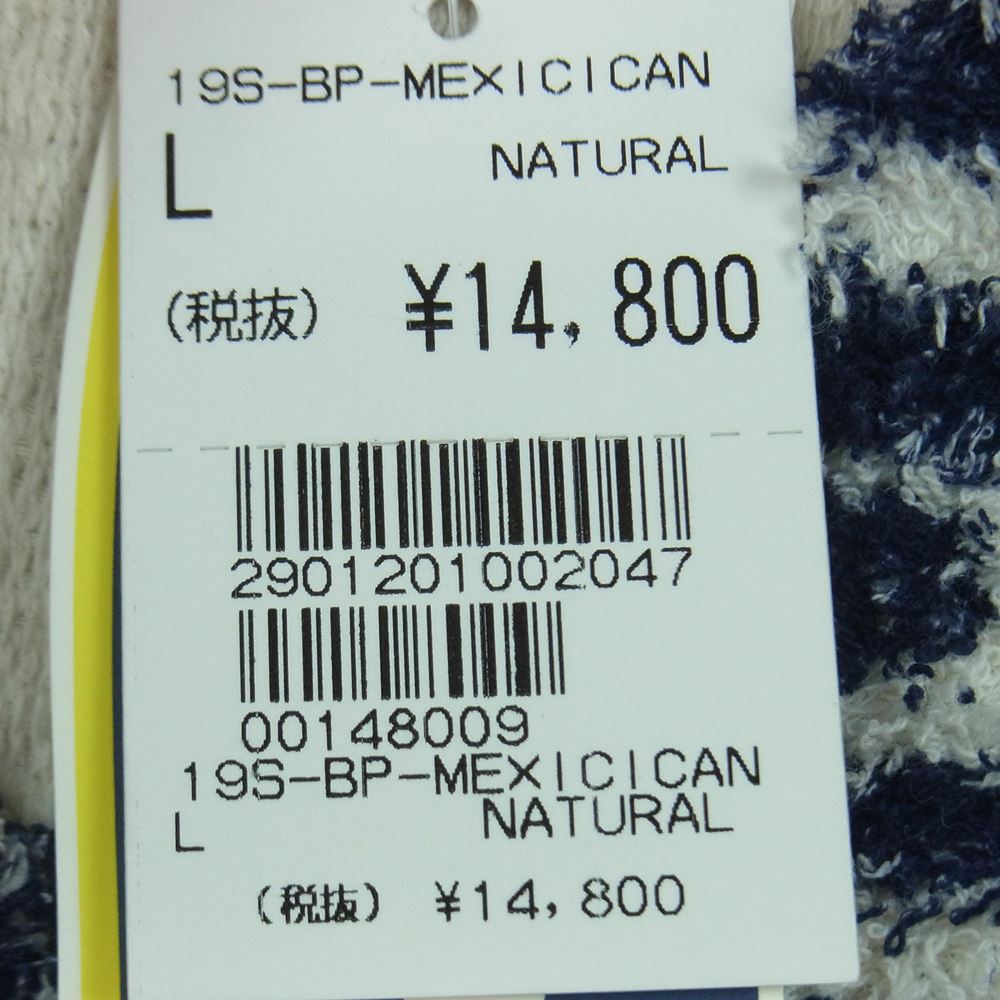 Pherrow's フェローズ 19S-BP-MEXICAN MEXICAN PARKA 長袖 バカパイル フード パーカー オフホワイト系 ネイビー系 L 40【極上美品】【中古】