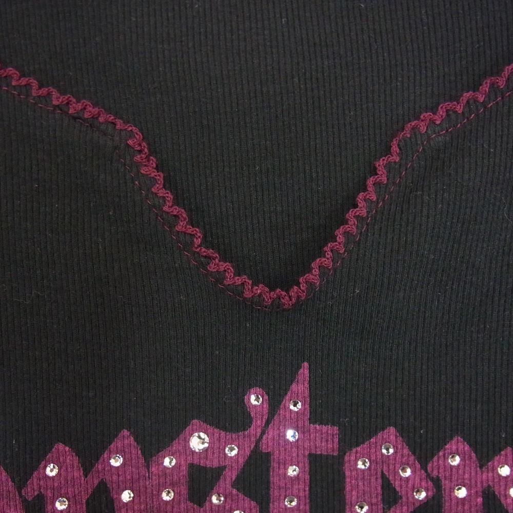 HYSTERIC GLAMOUR ヒステリックグラマー NICE N SLEAZY ROCK ラインストーン カットソー Tシャツ ブラック系 FREE【中古】