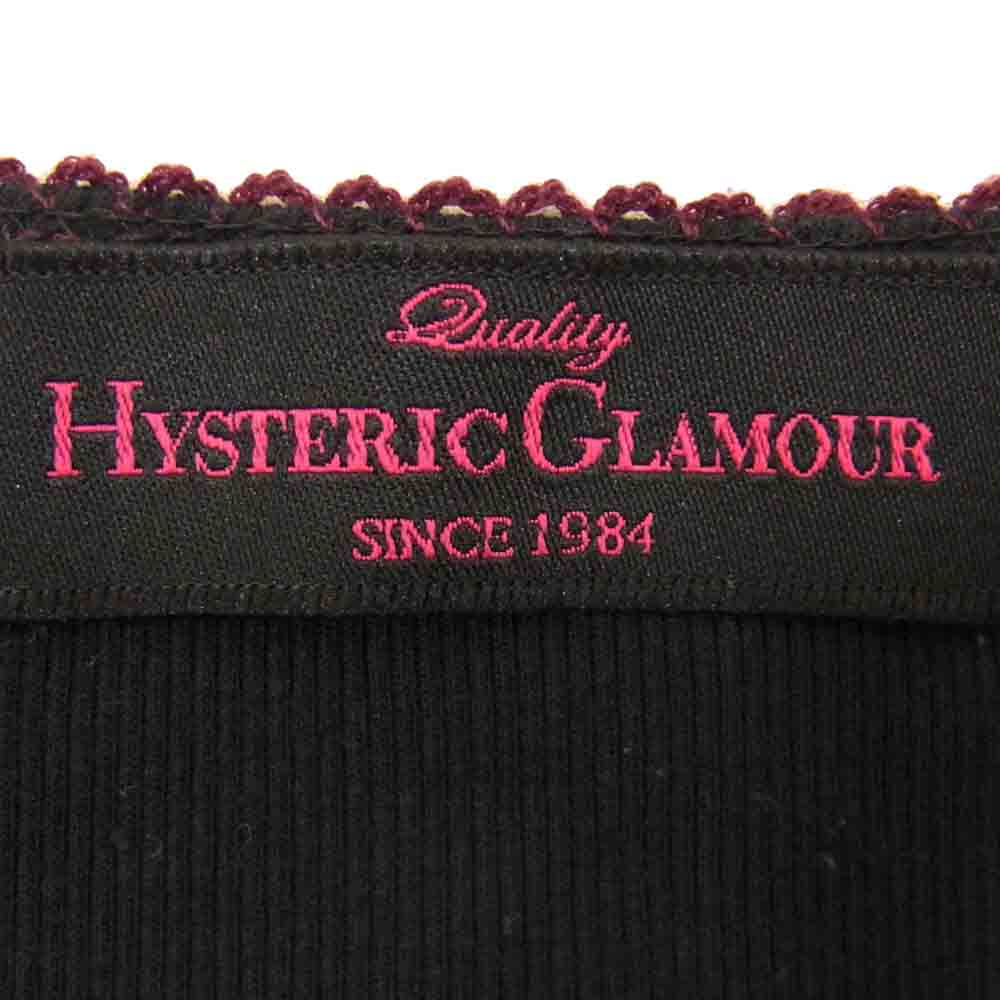 HYSTERIC GLAMOUR ヒステリックグラマー NICE N SLEAZY ROCK ラインストーン カットソー Tシャツ ブラック系 FREE【中古】