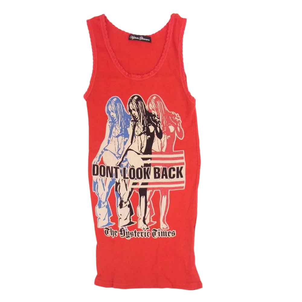 HYSTERIC GLAMOUR ヒステリックグラマー DONT LOOK BACK キャミソール レッド系 FREE【中古】
