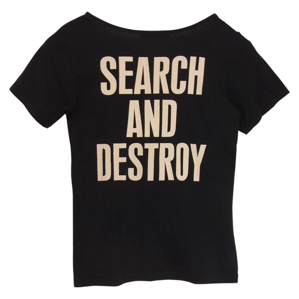 HYSTERIC GLAMOUR ヒステリックグラマー SEARCH AND DESTROY プリント 半袖 TEE Tシャツ ブラック系 FREE【中古】