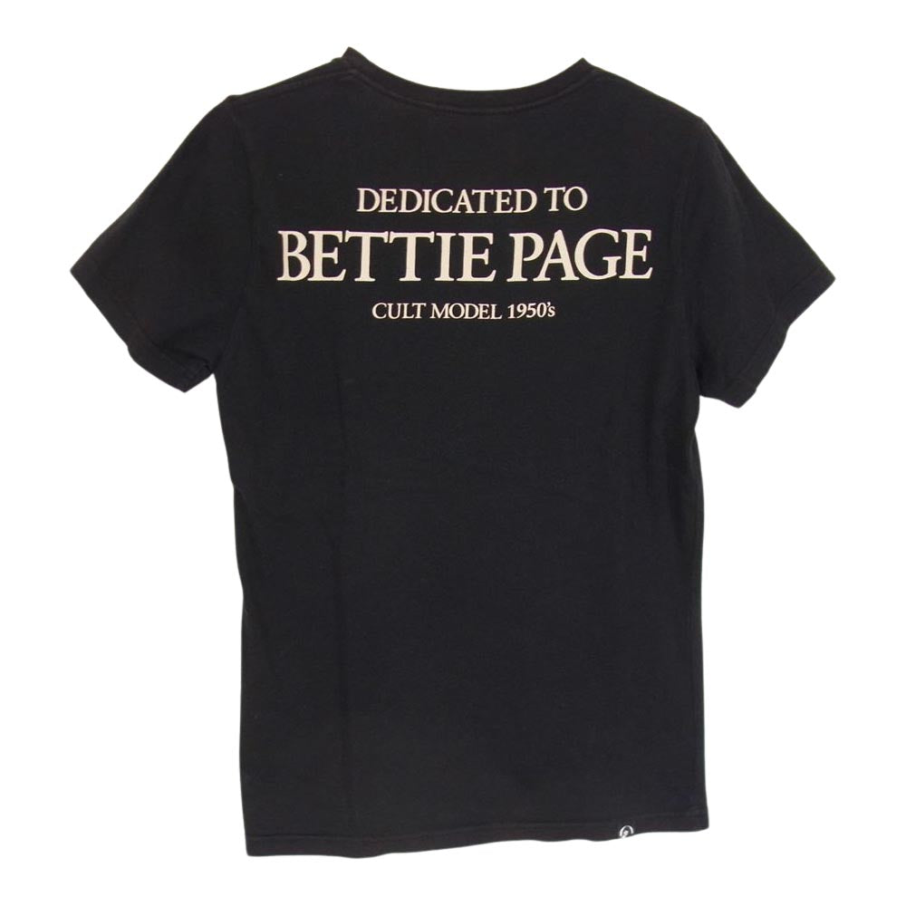 HYSTERIC GLAMOUR ヒステリックグラマー Bettie Page ベティペイジ 半袖 TEE Tシャツ ブラック系 FREE【中古】