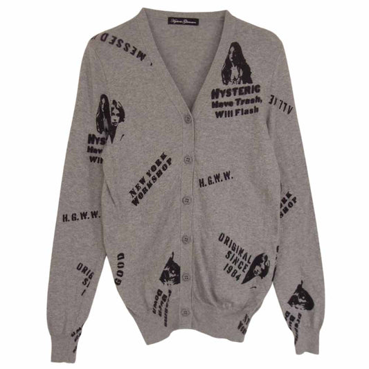 HYSTERIC GLAMOUR ヒステリックグラマー プリント カーディガン グレー系 FREE【中古】