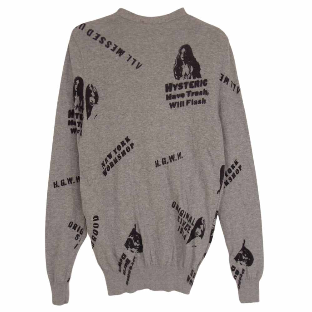 HYSTERIC GLAMOUR ヒステリックグラマー プリント カーディガン グレー系 FREE【中古】