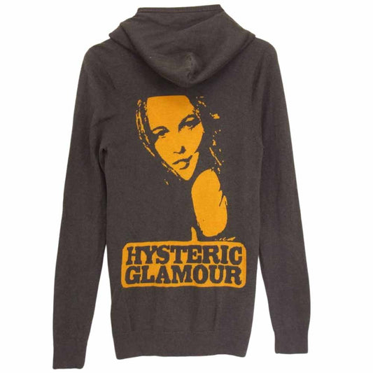 HYSTERIC GLAMOUR ヒステリックグラマー 2ND-4290 ジップ ニット パーカー グレー系 FREE【中古】
