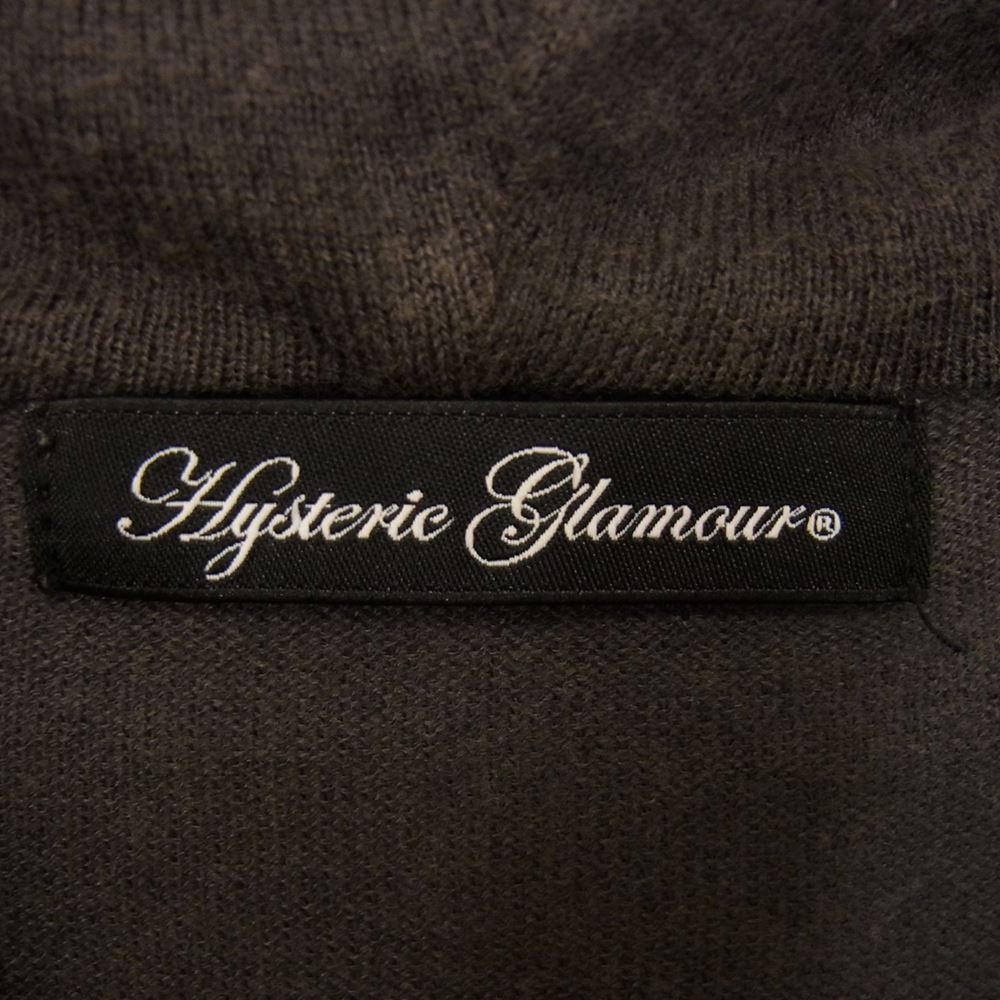 HYSTERIC GLAMOUR ヒステリックグラマー 2ND-4290 ジップ ニット パーカー グレー系 FREE【中古】