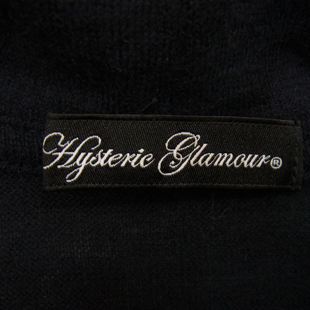 HYSTERIC GLAMOUR ヒステリックグラマー 0124CF07 ガールプリント ジップ ニット パーカー ブラック系 FREE【中古】