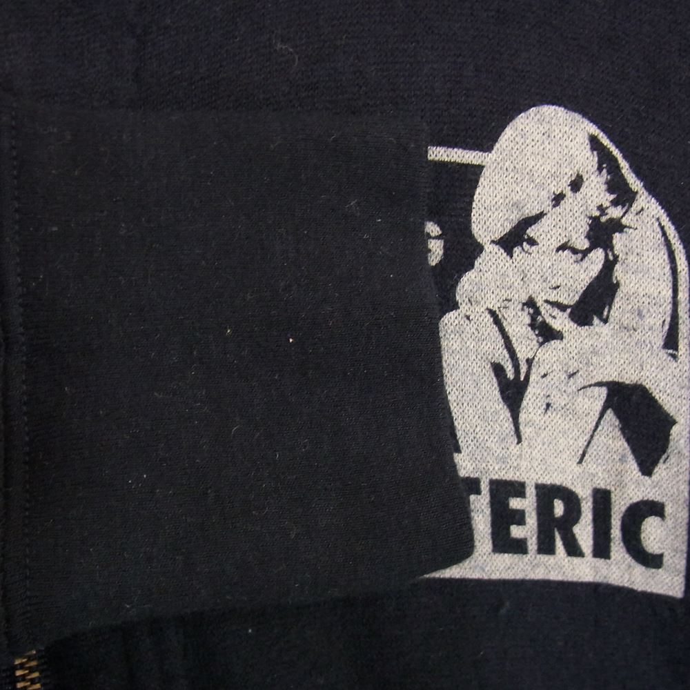 HYSTERIC GLAMOUR ヒステリックグラマー 0124CF07 ガールプリント ジップ ニット パーカー ブラック系 FREE【中古】