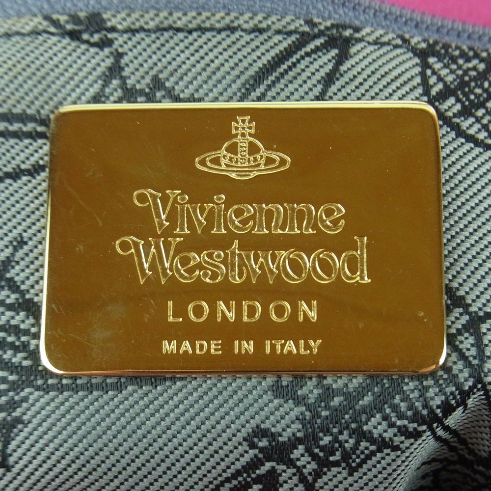 Vivienne Westwood ヴィヴィアンウエストウッド チェック柄 ハンド バッグ イタリア製 ピンク系【中古】