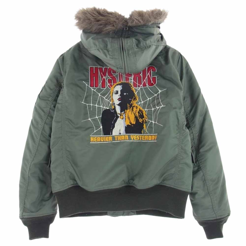 HYSTERIC GLAMOUR ヒステリックグラマー 16AW 0163AB01 プリマロフト エアフォース フーデッド ジャケット カーキ系 S【中古】