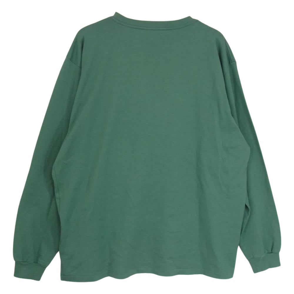 AURALEE オーラリー A00SP01GT LUSTER PLAITING L／S TEE ラスタープレーティング 長袖 Tシャツ グリーン系 3【美品】【中古】