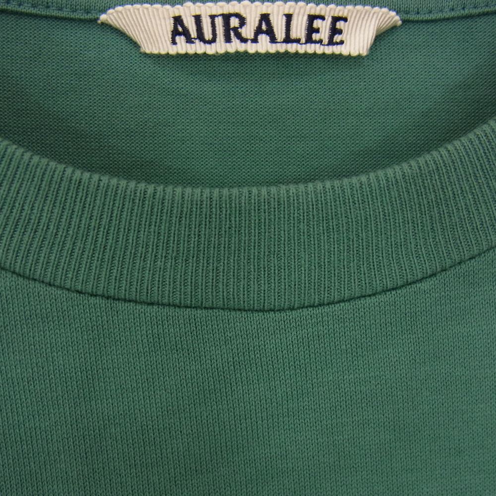 AURALEE オーラリー A00SP01GT LUSTER PLAITING L／S TEE ラスタープレーティング 長袖 Tシャツ グリーン系 3【美品】【中古】