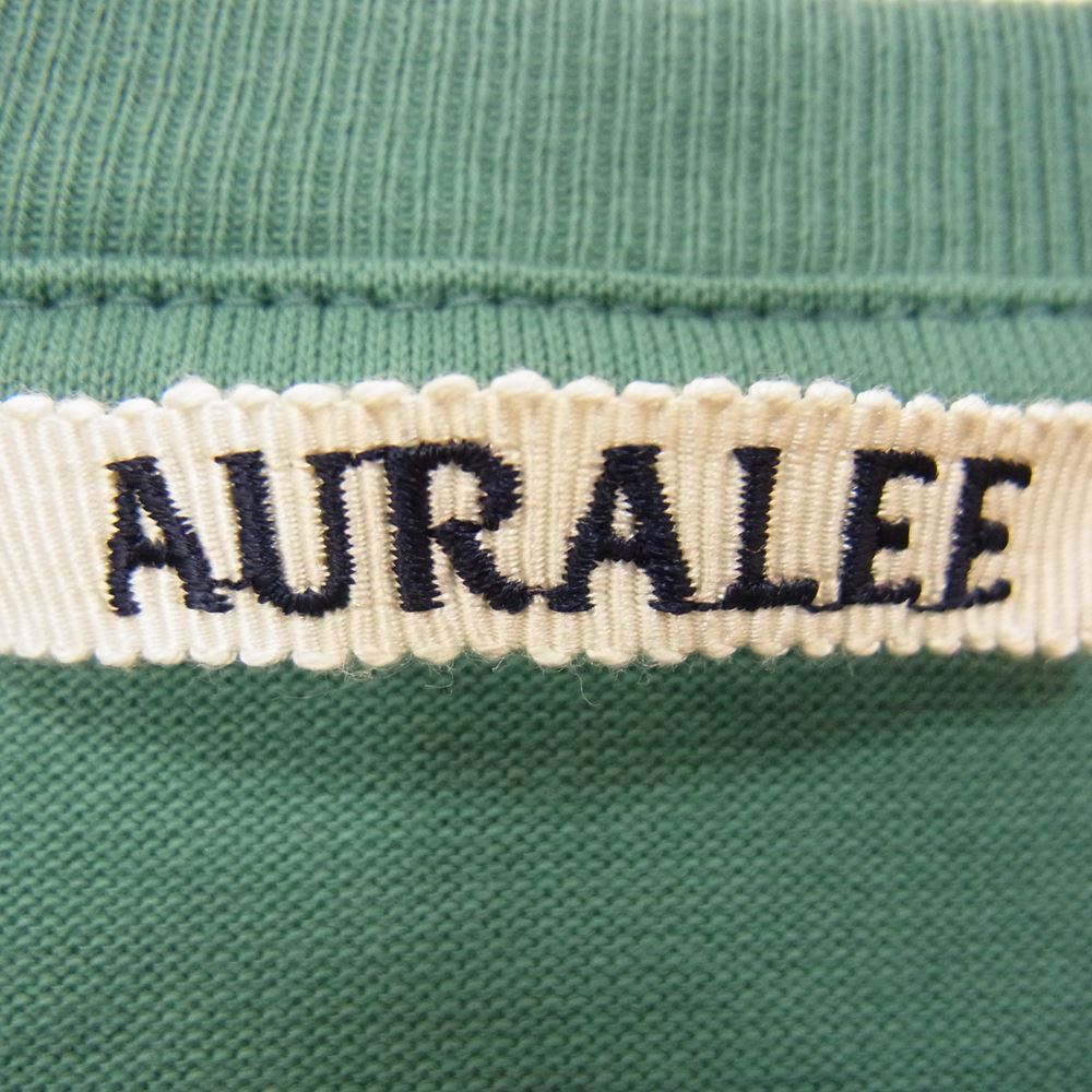 AURALEE オーラリー A00SP01GT LUSTER PLAITING L／S TEE ラスタープレーティング 長袖 Tシャツ グリーン系 3【美品】【中古】