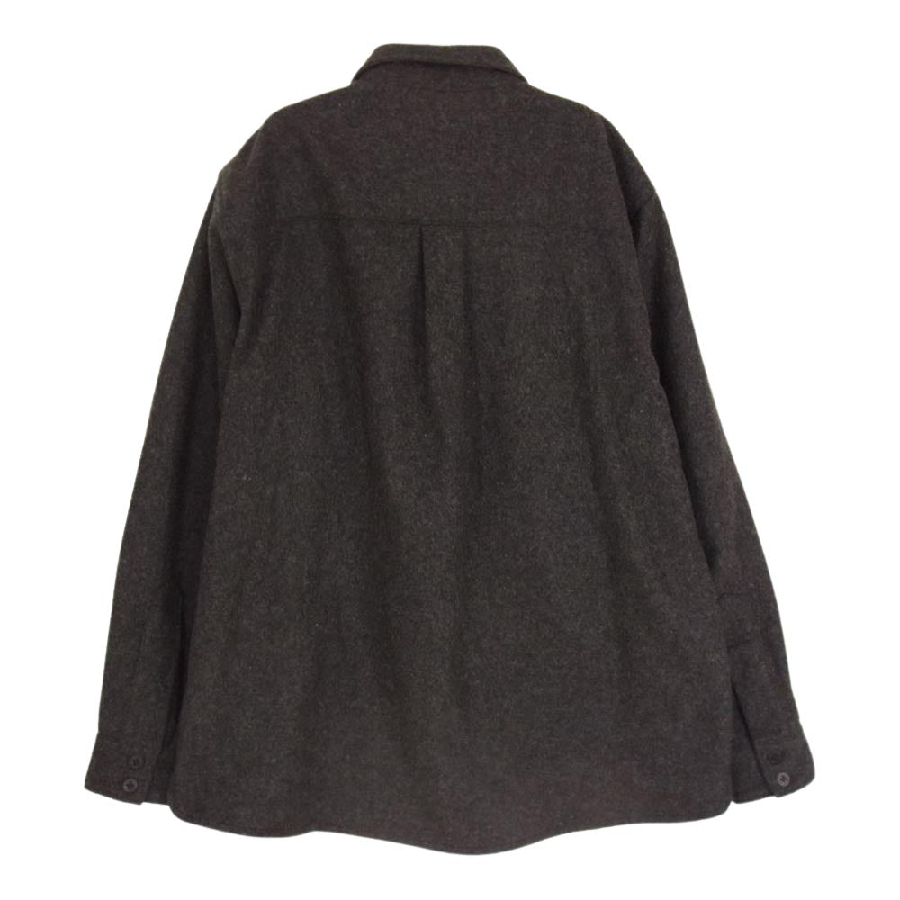 BLUE BLUE ブルーブルー 1002969 STL0004 ブラッシュドウールモッサ CPO 長袖 シャツ チャコール系 3【美品】【中古】