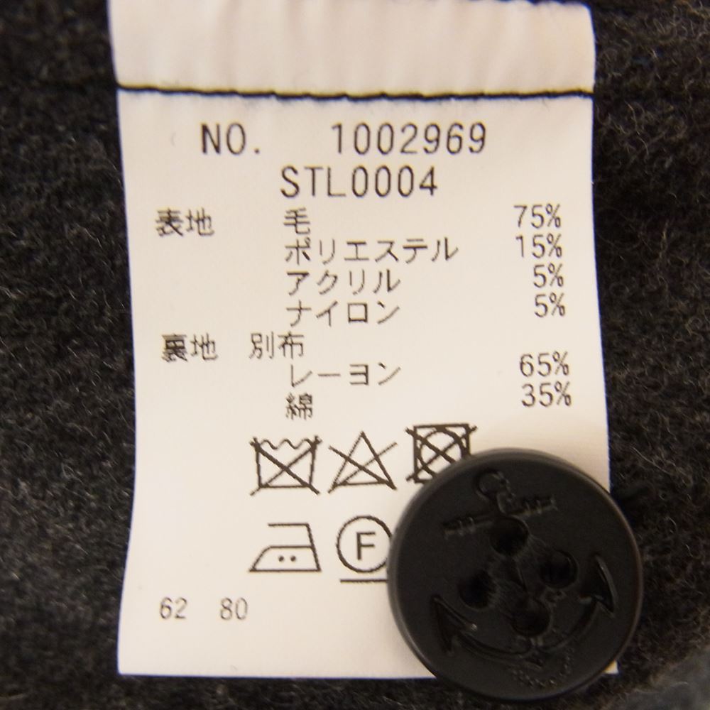 BLUE BLUE ブルーブルー 1002969 STL0004 ブラッシュドウールモッサ CPO 長袖 シャツ チャコール系 3【美品】【中古】