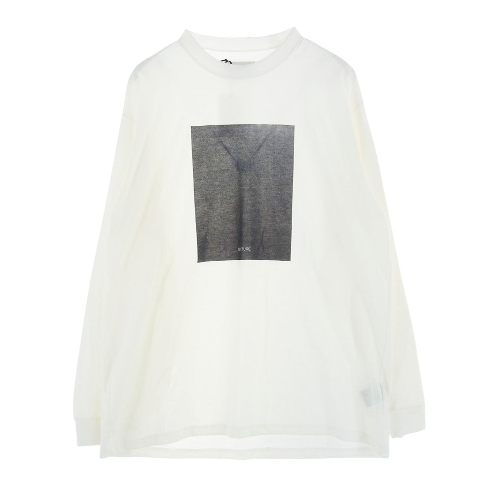 シュタイン ST.468 Oversized Long Sleeve Tee TEXTURE テキスタイル オーバーサイズ 長袖 Tシャツ ホワイト系 S【新古品】【未使用】【中古】