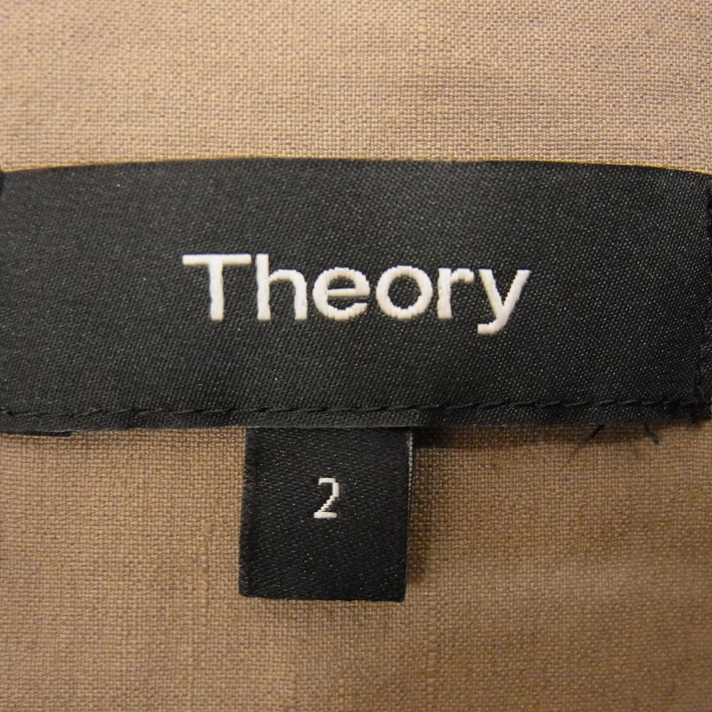 theory セオリー 01-0205515-310-702 2020年モデル ECO CRUNCH WASH/SL SHIRTDRESS リネン エコ クランチウォッシュ スリーブレス シャツ ドレス ベージュ系 ベージュ系 2【中古】