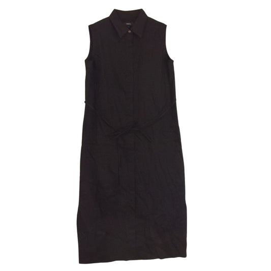 theory セオリー 01-0205515-050-702 2020年モデル ECO CRUNCH WASH/SL SHIRTDRESS リネン エコ クランチウォッシュ スリーブレス シャツ ドレス ブラック系 ブラック系 2【中古】