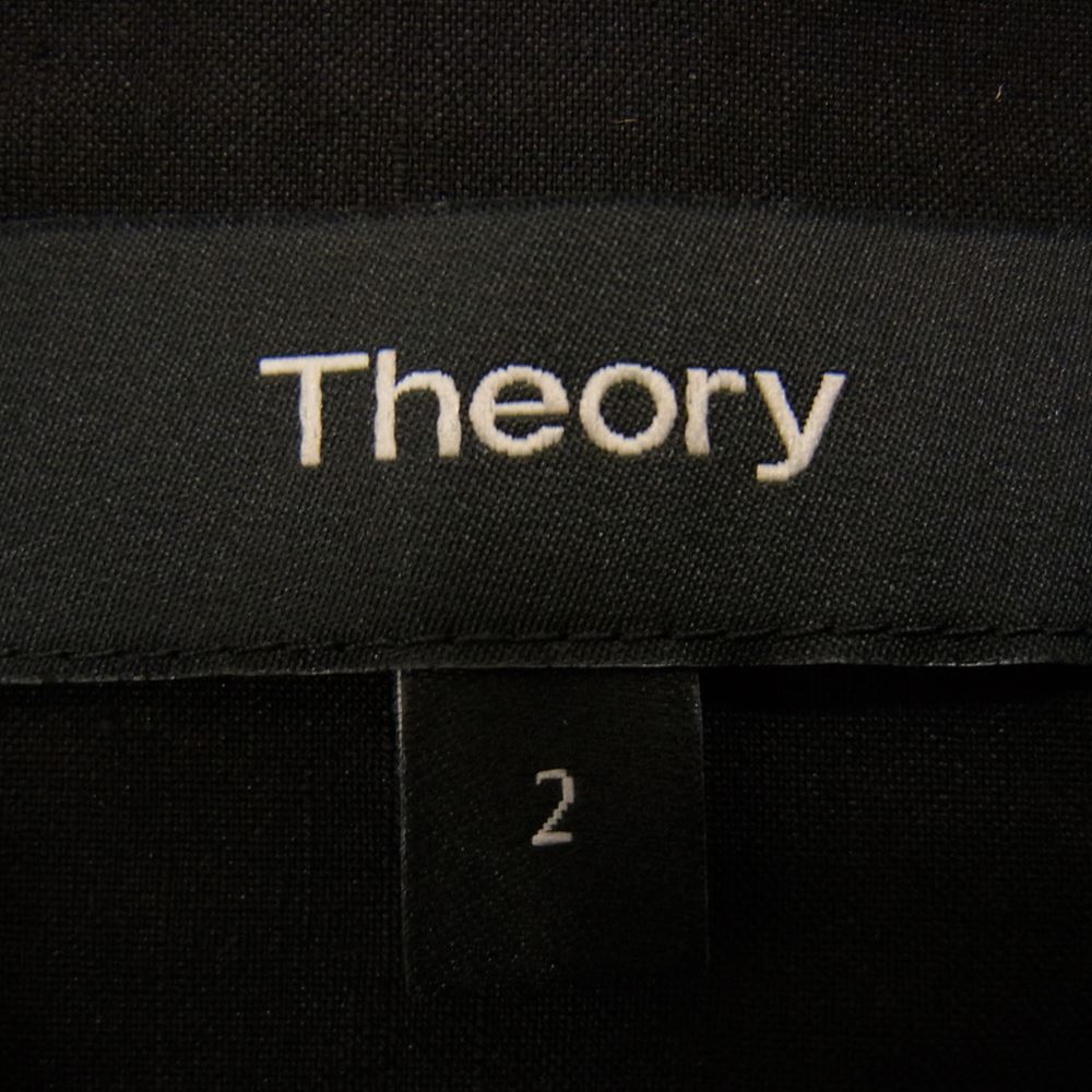 theory セオリー 01-0205515-050-702 2020年モデル ECO CRUNCH WASH/SL SHIRTDRESS リネン エコ クランチウォッシュ スリーブレス シャツ ドレス ブラック系 ブラック系 2【中古】