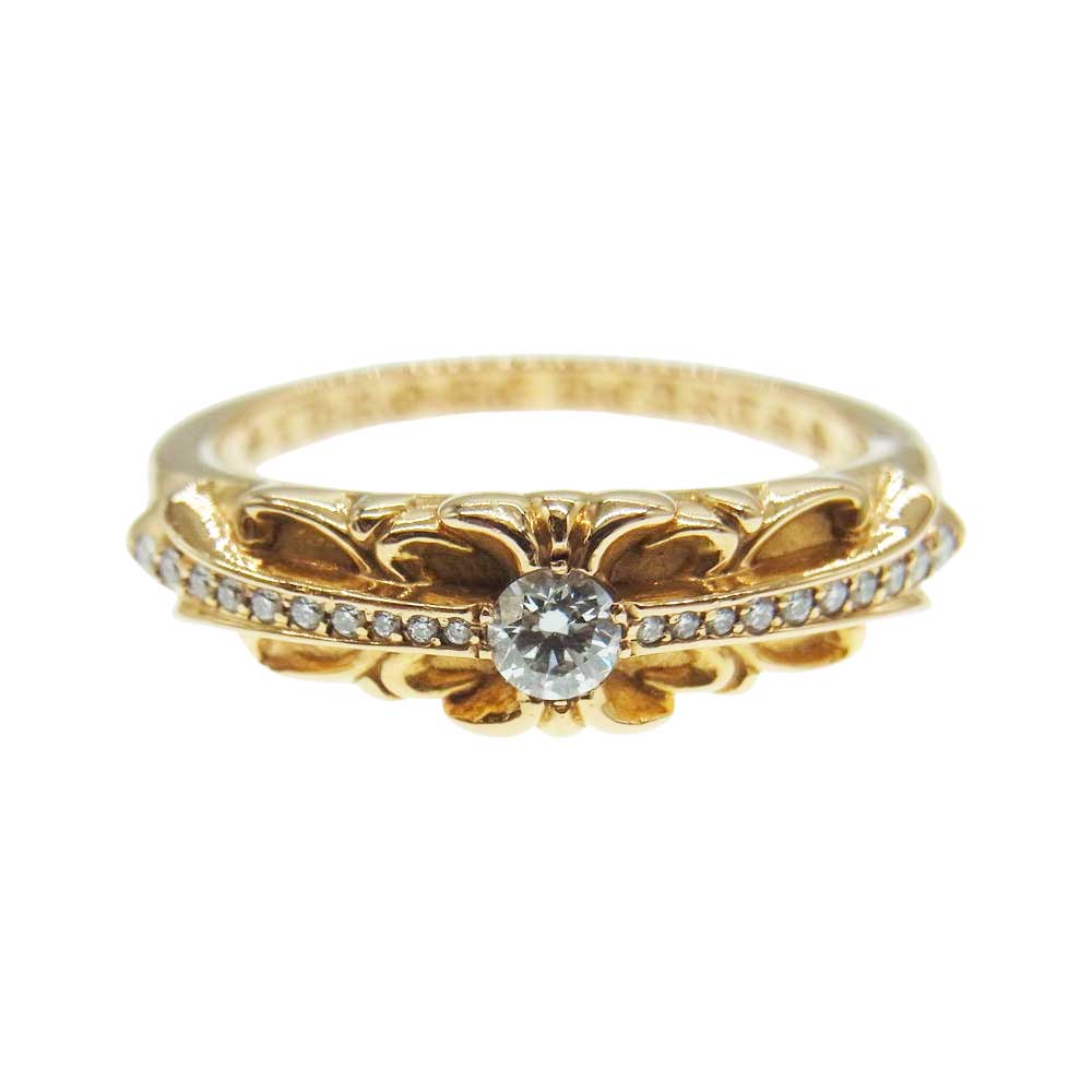 CHROME HEARTS クロムハーツ（原本無） 22K BABYCLSC P/D ベイビークラシック パヴェダイヤ フローラルクロス リング ゴールド系 17号【中古】