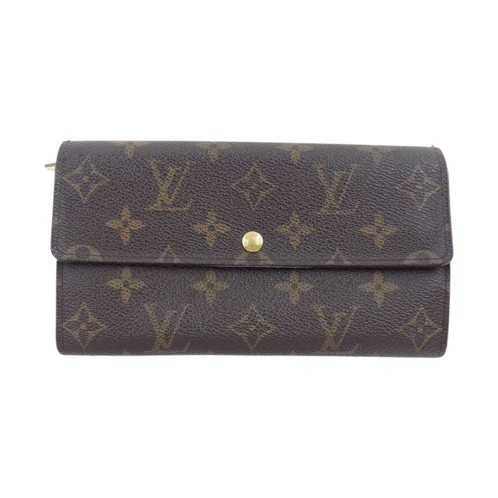 LOUIS VUITTON ルイ・ヴィトン M61725 USA製 モノグラム ポシェット ポルトモネクレディ 長財布 ブラウン系【中古】