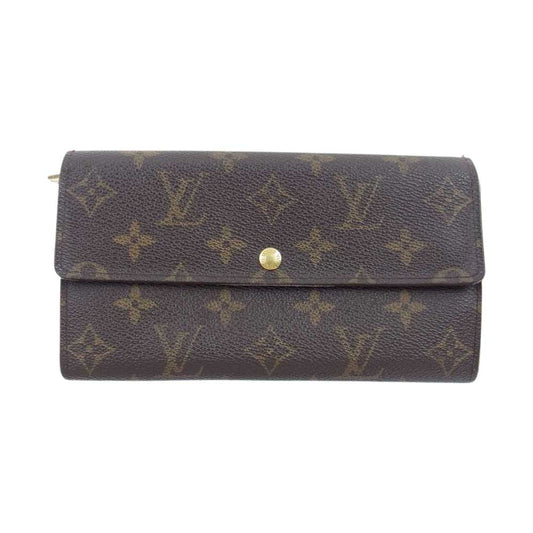 LOUIS VUITTON ルイ・ヴィトン M61725 USA製 モノグラム ポシェット ポルトモネクレディ 長財布 ブラウン系【中古】