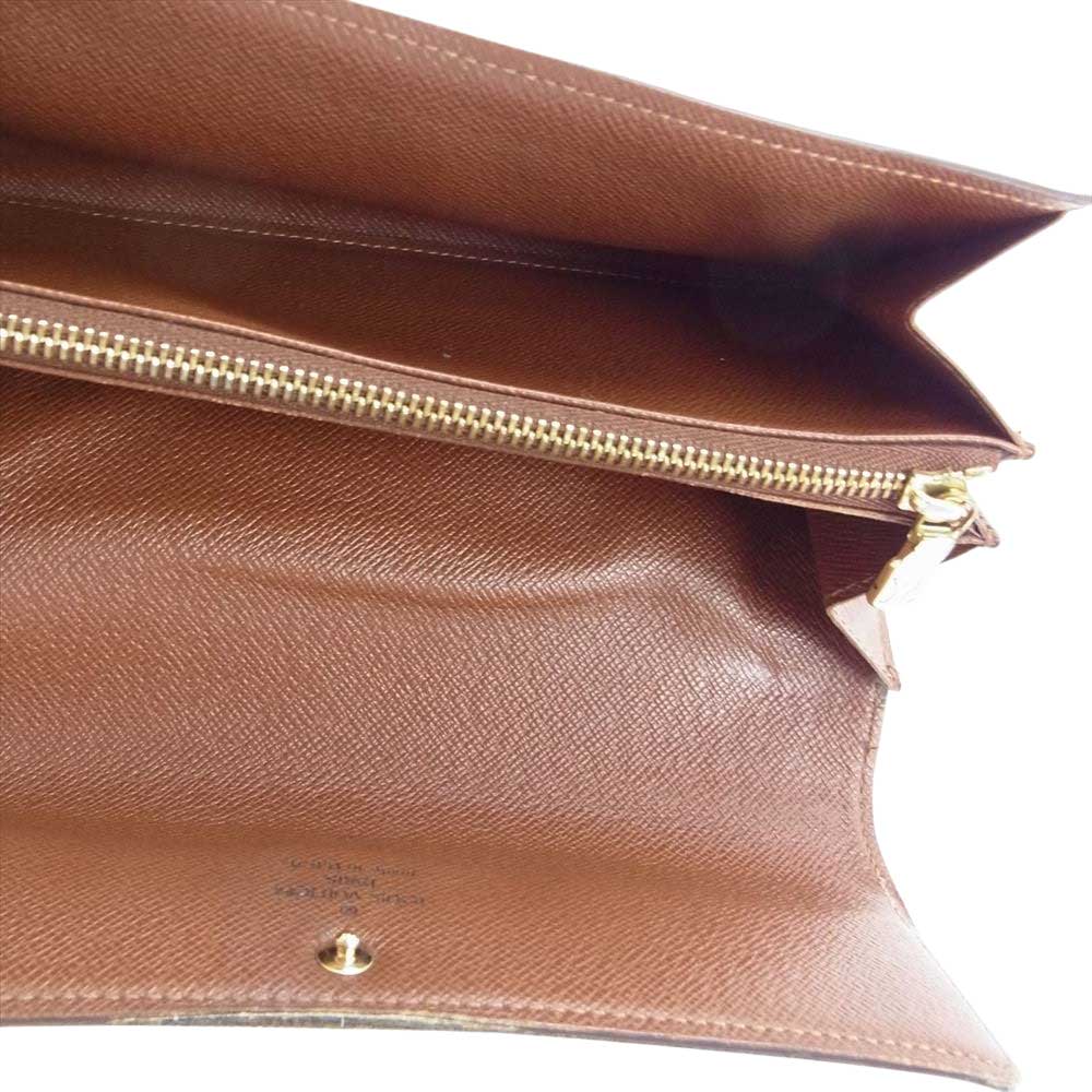 LOUIS VUITTON ルイ・ヴィトン M61725 USA製 モノグラム ポシェット ポルトモネクレディ 長財布 ブラウン系【中古】
