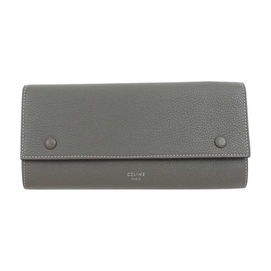 CELINE セリーヌ フラップ マルチファンクション 長財布 チャコール系【中古】