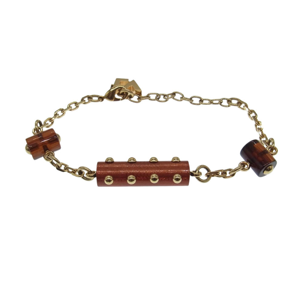 LOUIS VUITTON ルイ・ヴィトン AQ2033 ブレスレット LVチャーム ゴールド系 ブラウン系【中古】