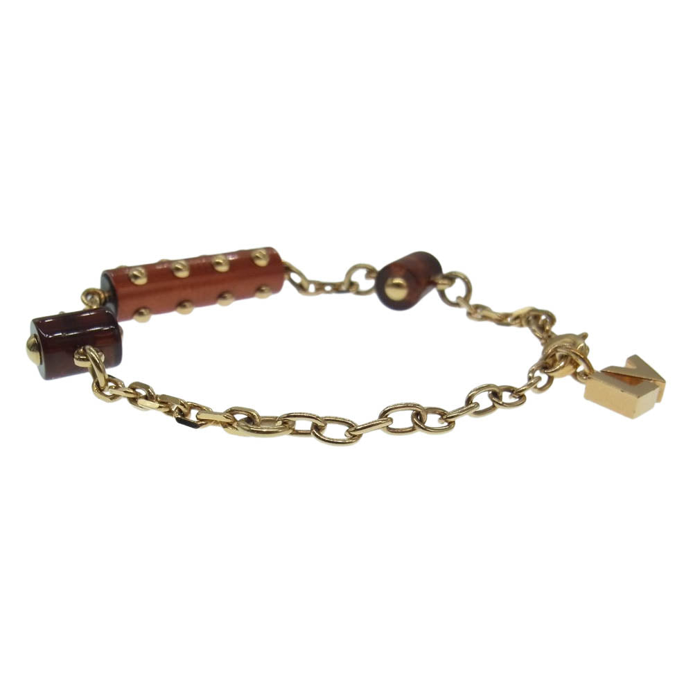 LOUIS VUITTON ルイ・ヴィトン AQ2033 ブレスレット LVチャーム ゴールド系 ブラウン系【中古】
