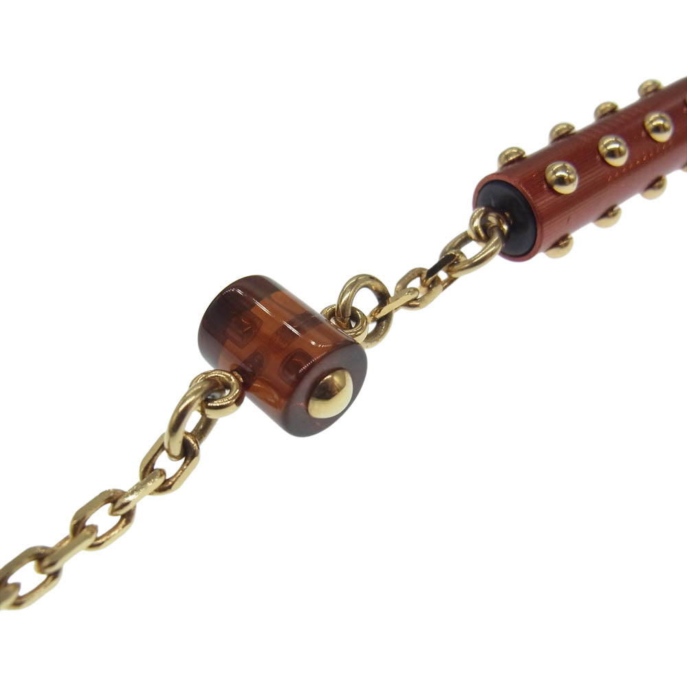 LOUIS VUITTON ルイ・ヴィトン AQ2033 ブレスレット LVチャーム ゴールド系 ブラウン系【中古】