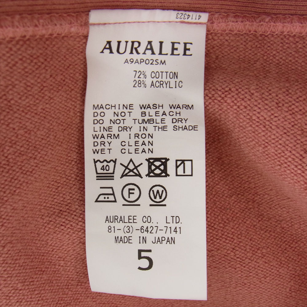 AURALEE オーラリー 19AW A9AP025M SUPER MILLED SWEAT P/O ヘビーウェイト クルーネック スウェット トレーナー オレンジ系【中古】