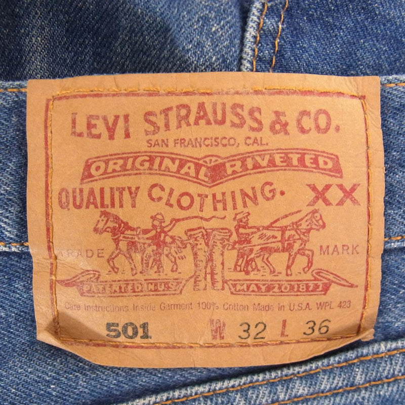 Levi's リーバイス 90s 501 501-0000 USA製 ボタン裏552 レギュラー ストレート デニムパンツ ジーンズ インディゴブルー系 32【中古】