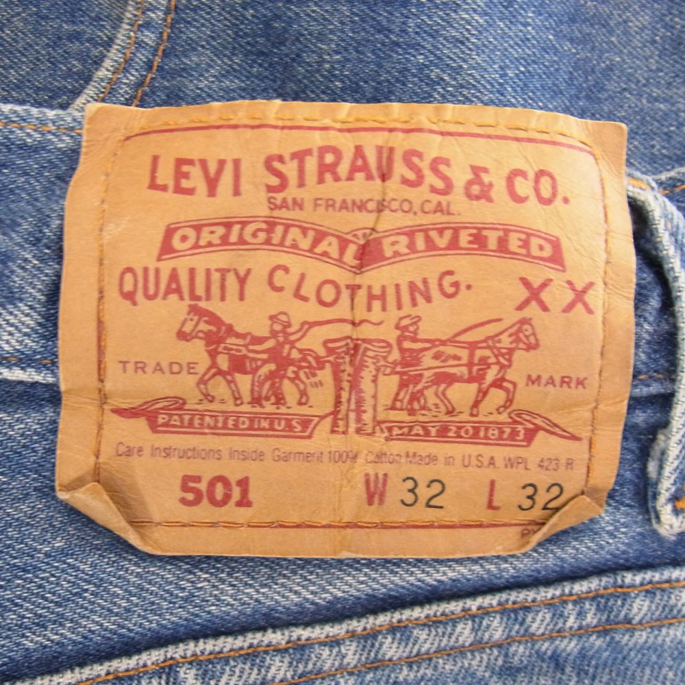 Levi's リーバイス 90s  501 501-0115 USA製 ボタン裏653 レギュラー ストレート デニムパンツ ジーンズ インディゴブルー系 32【中古】