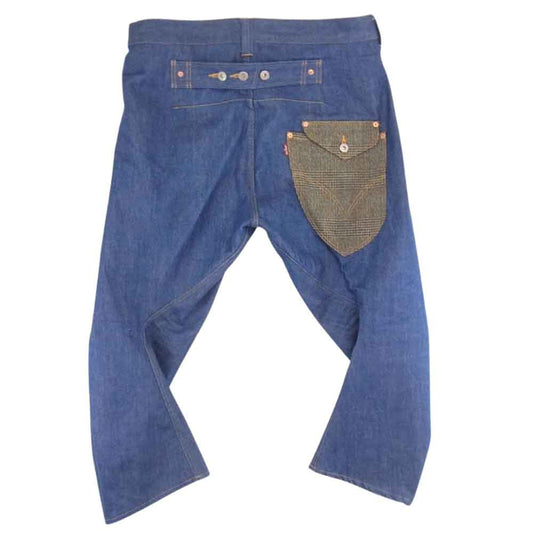 JUNYA WATANABE COMME des GARCONS MAN ジュンヤワタナベコムデギャルソンマン AD2020 WF-P207 LEVIS 綿デニム×ウールツイードチェック Wネーム デニムパンツ  インディゴブルー系 M【中古】