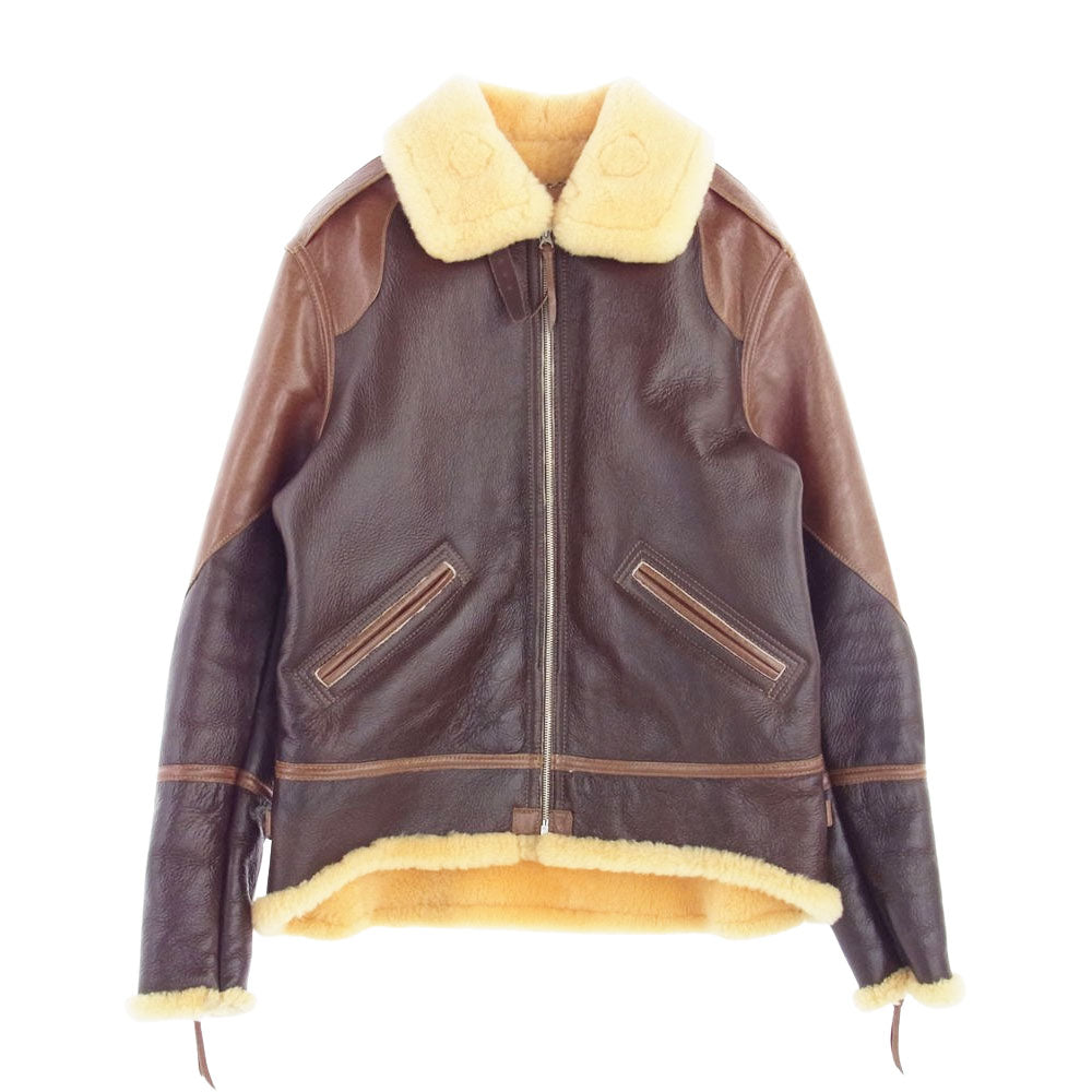 THE FEW ザフュー ハイランダー B-6 シープムートン ホースハイド フライトジャケット  ブラウン系 40【中古】