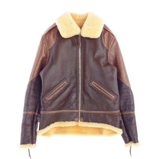 THE FEW ザフュー ハイランダー B-6 シープムートン ホースハイド フライトジャケット  ブラウン系 40【中古】