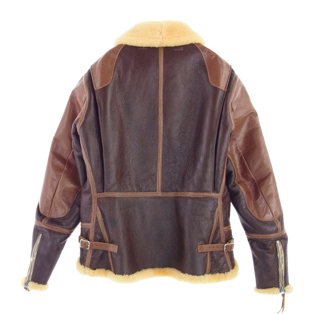 THE FEW ザフュー ハイランダー B-6 シープムートン ホースハイド フライトジャケット  ブラウン系 40【中古】