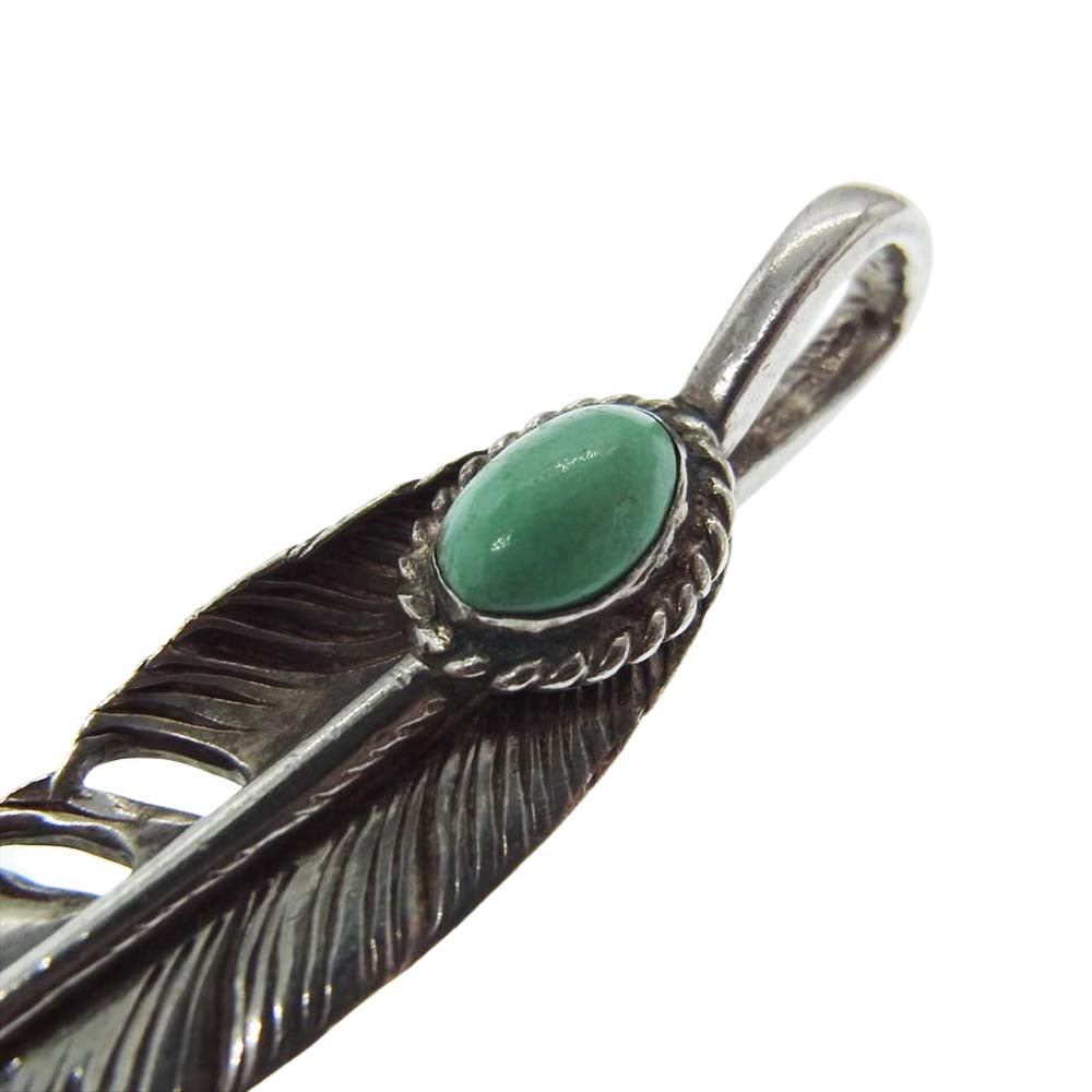 ARIZONA FREEDOM アリゾナフリーダム 60ｍｍ ターコイズ 銀縄 左向き フェザー ペンダントトップ シルバー系【中古】