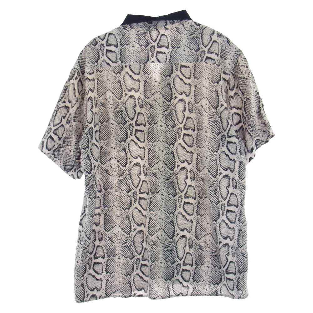 Supreme シュプリーム 12SS  Snakeskin Shirt スネーク レーヨン 半袖 シャツ ピンク系 S【中古】