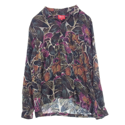 Supreme シュプリーム 17AW  Painted Floral Rayon Shirt プリンテッド フローラルレーヨン 長袖 シャツ マルチカラー系 M【中古】