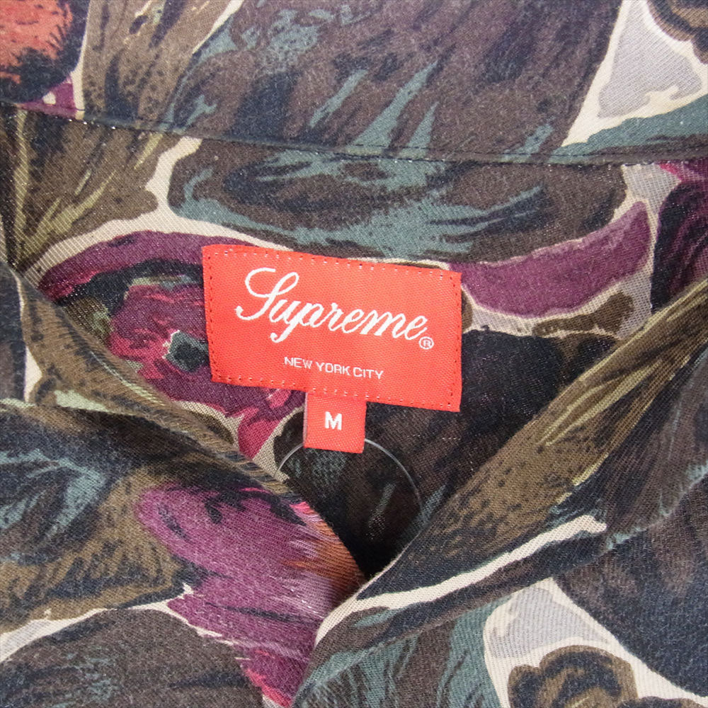 Supreme シュプリーム 17AW  Painted Floral Rayon Shirt プリンテッド フローラルレーヨン 長袖 シャツ マルチカラー系 M【中古】