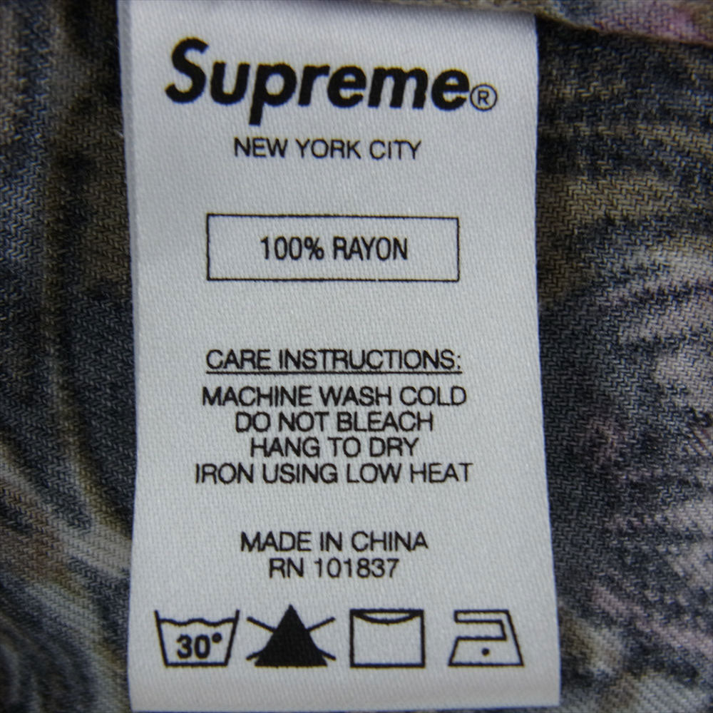 Supreme シュプリーム 17AW  Painted Floral Rayon Shirt プリンテッド フローラルレーヨン 長袖 シャツ マルチカラー系 M【中古】