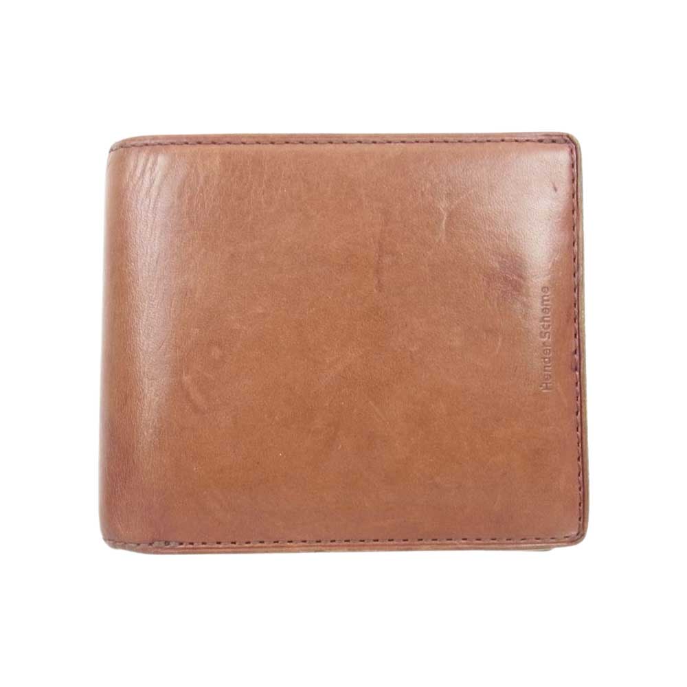 Hender Scheme エンダースキーマ ヌメ革 レザー ウォレット 二つ折り財布 ブラウン系【中古】