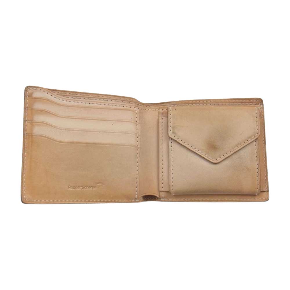 Hender Scheme エンダースキーマ ヌメ革 レザー ウォレット 二つ折り財布 ブラウン系【中古】